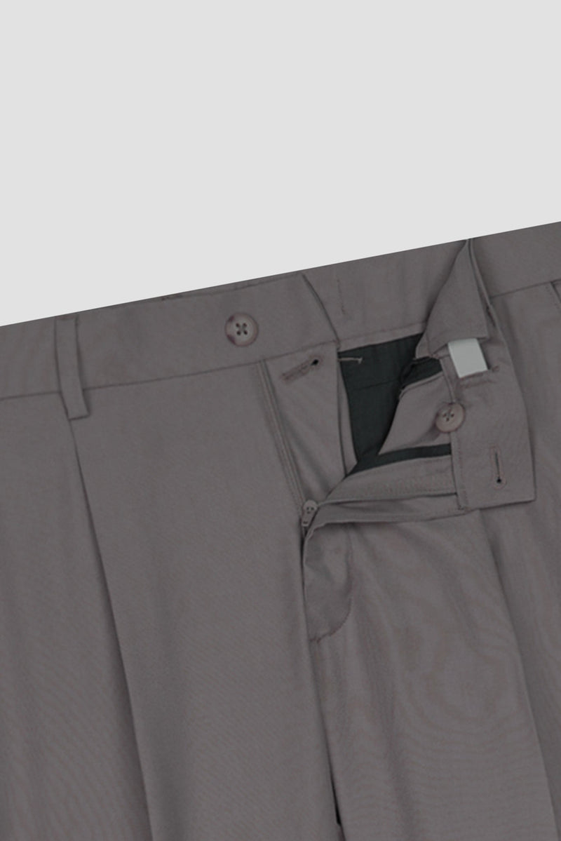 Platinum Grey Tropical Wool Blended Dress Pant