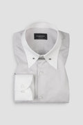 Ash Grey Egyptian Poplin Pin Collar Shirt