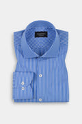 Azure Blue Pen Striped Shirt