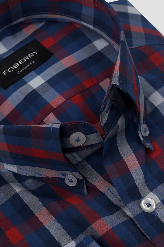 Red Blue Buffalo Check Shirt