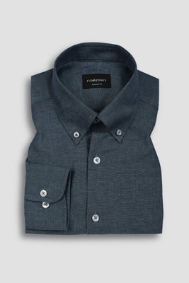 Steel Blue Linen Shirt
