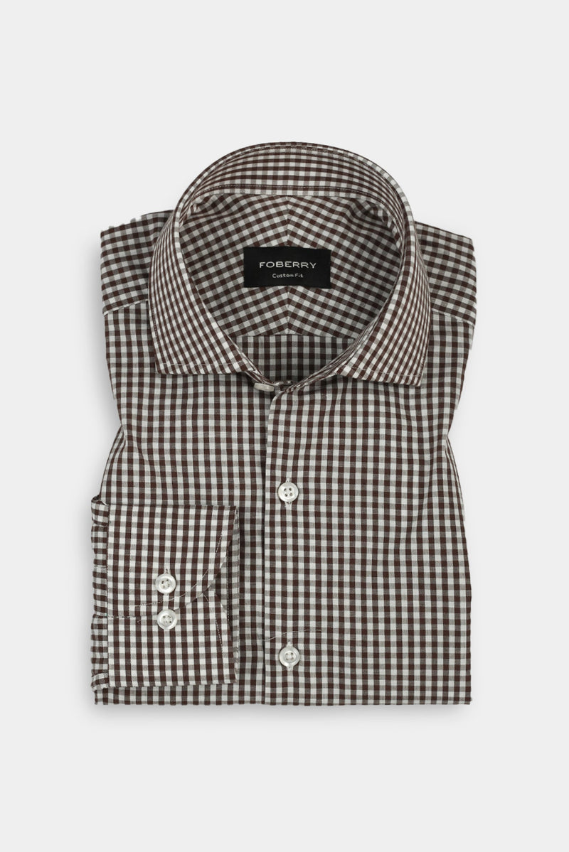 Mustard Brown Gingham Shirt