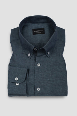 Steel Blue Linen Shirt