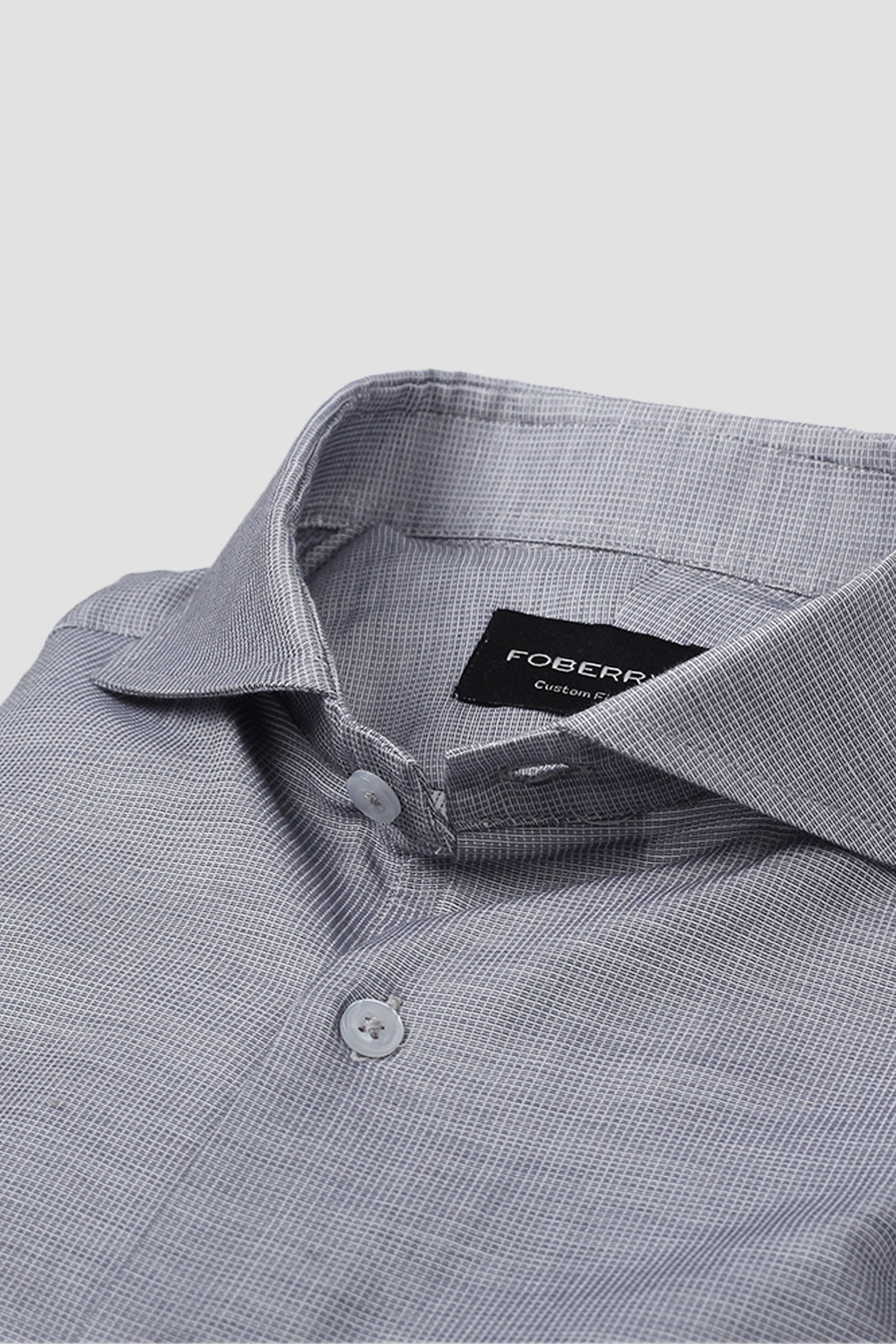 Light Grey Self Structured Shirt