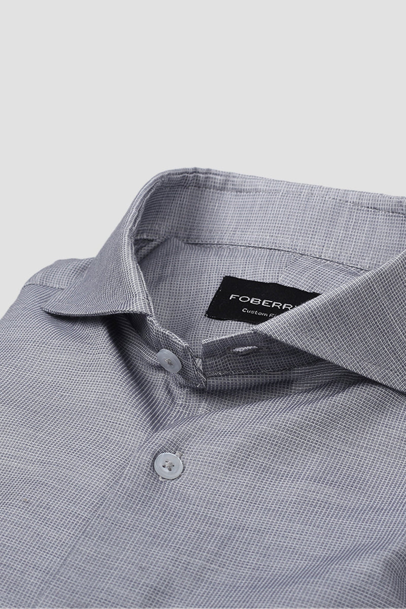 Light Grey Self Structured Shirt