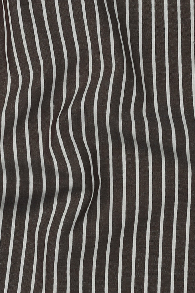 Dark Wood Brown Striped Shirt
