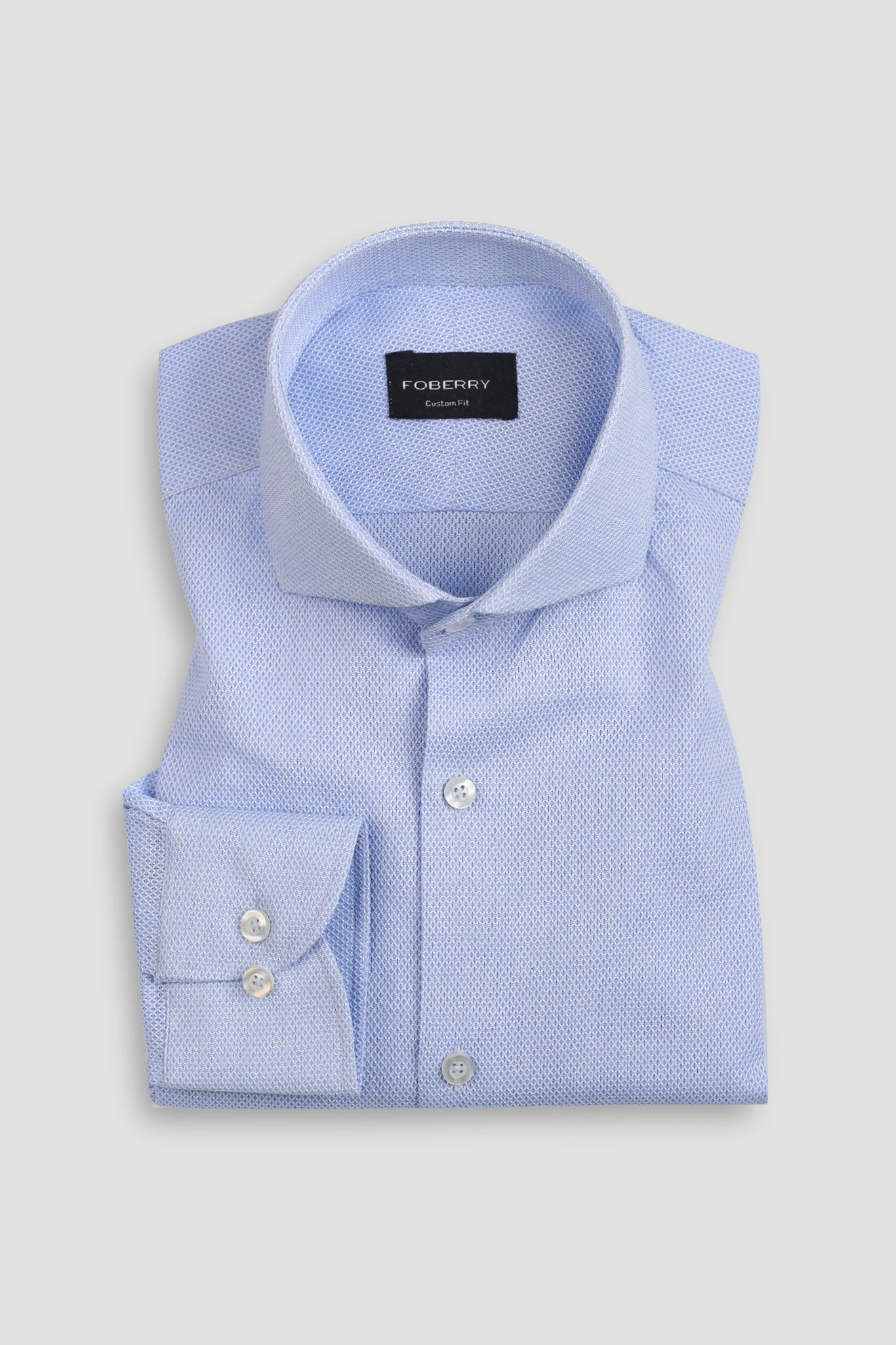 Crispy Sky Blue Leno weave Shirt