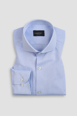 Crispy Sky Blue Leno weave Shirt