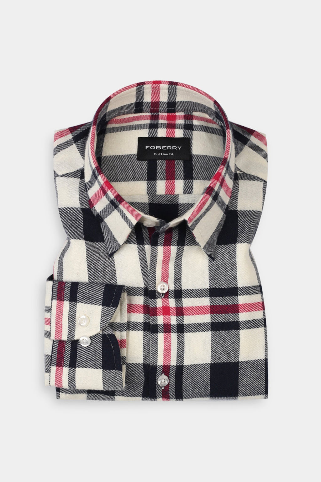 Blue & White Grid Winter Flannel Shirt