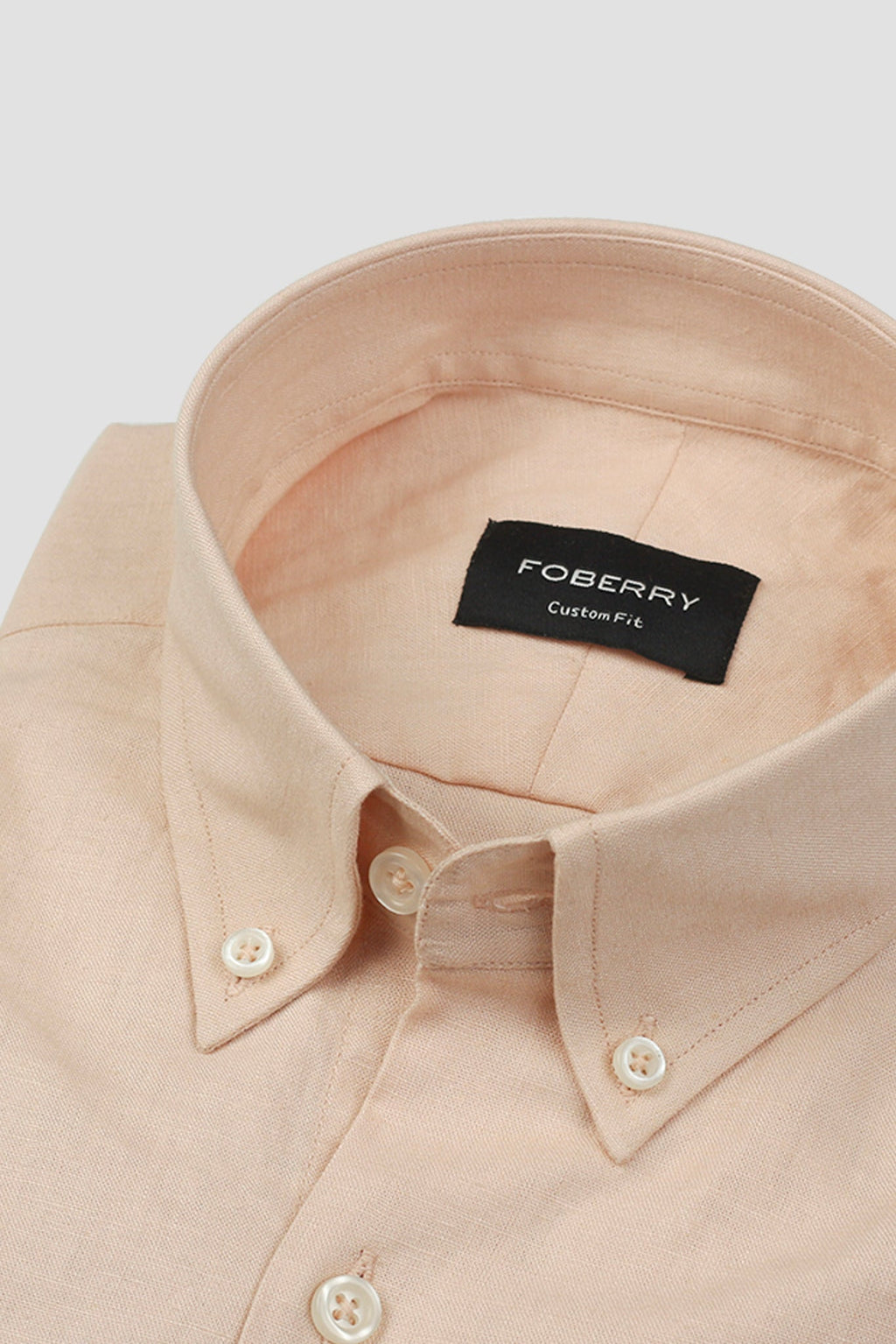 Soft Pastel Peach Irish Linen Shirt