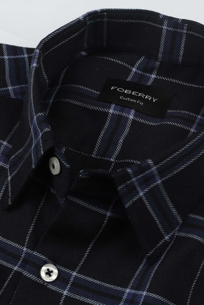 Blue Tartan Winter Flannel Shirt