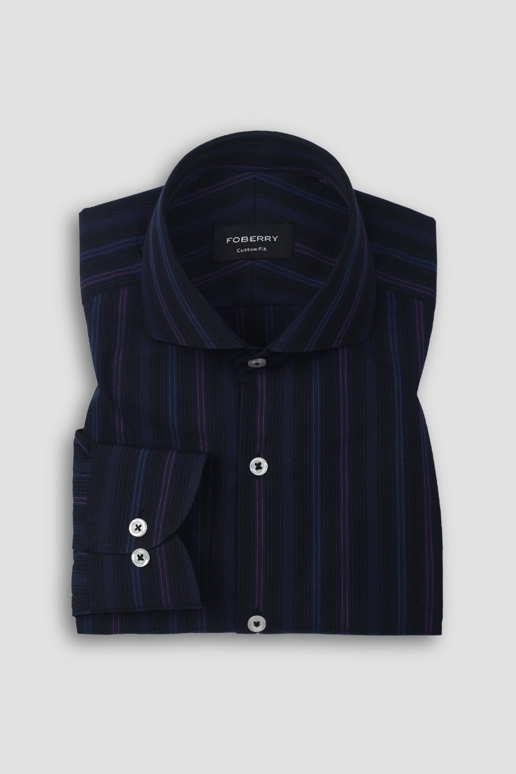 Black and Blue Parallel Striped Shirt