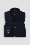Black and Blue Parallel Striped Shirt