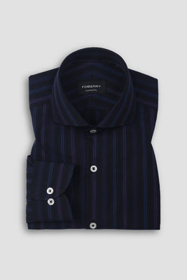 Black and Blue Parallel Striped Shirt
