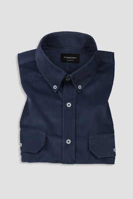 Steel Blue Corduroy Shirt - Foberry USA