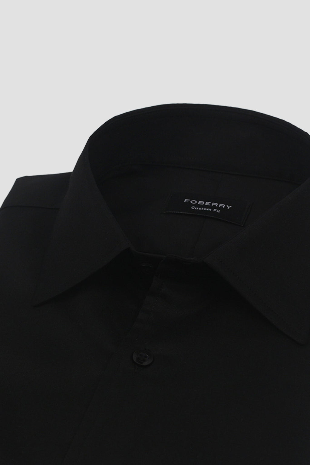 Black Linen Cut Away Collar Shirt - Foberry USA