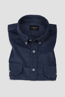 Steel Blue Corduroy Shirt - Foberry USA