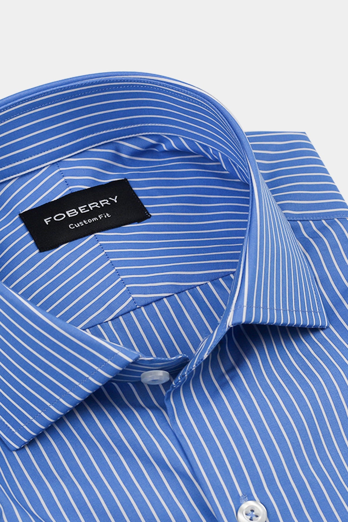Azure Blue Pen Striped Shirt