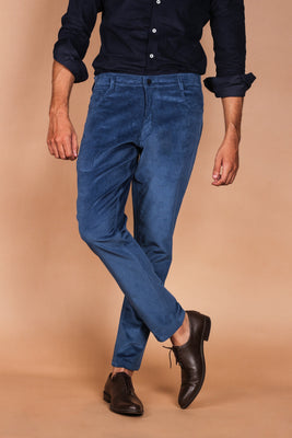 Steel Blue Five Pocket Corduroy Trouser - Foberry USA