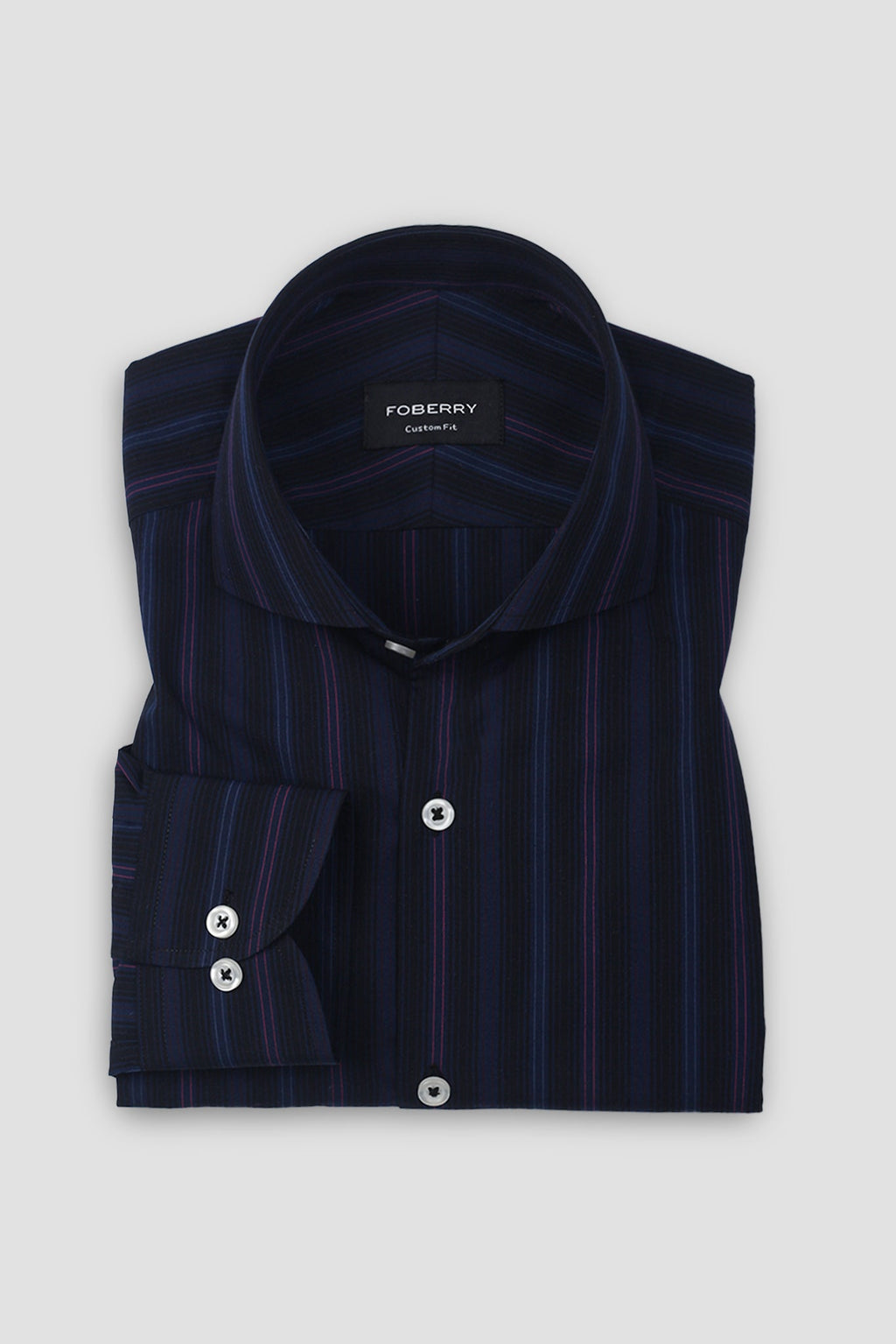 Black and Blue Parallel Striped Shirt