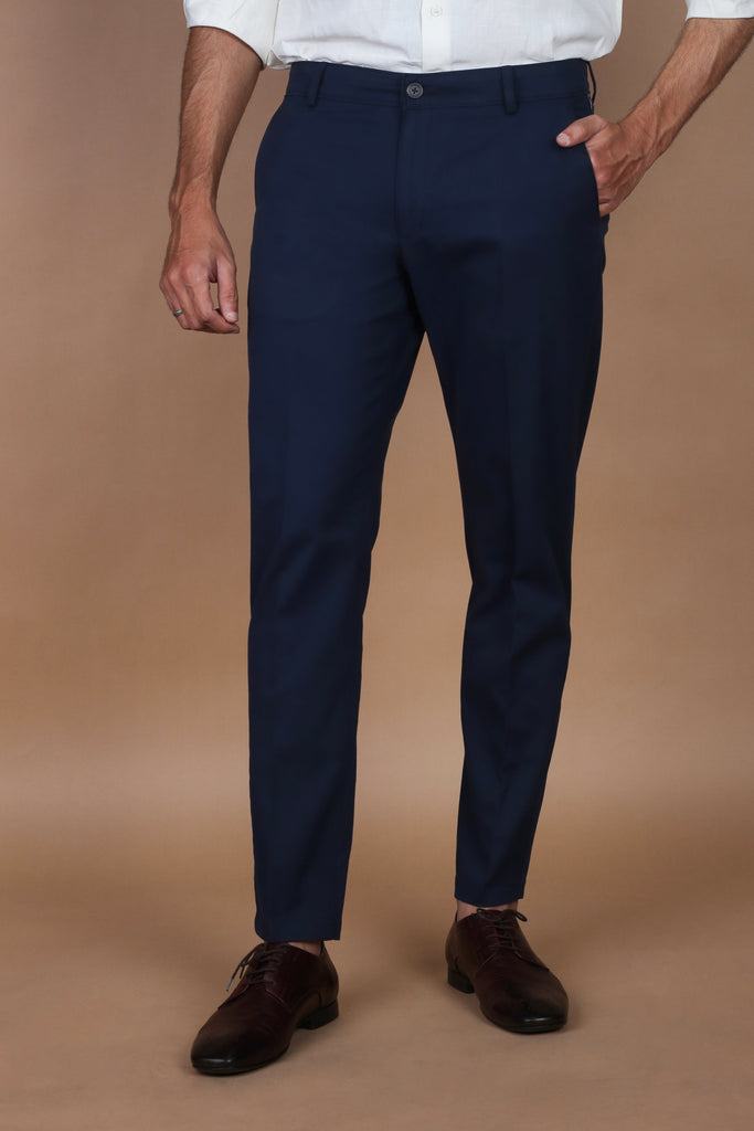 Navy Blue Twill Comfort Chinos