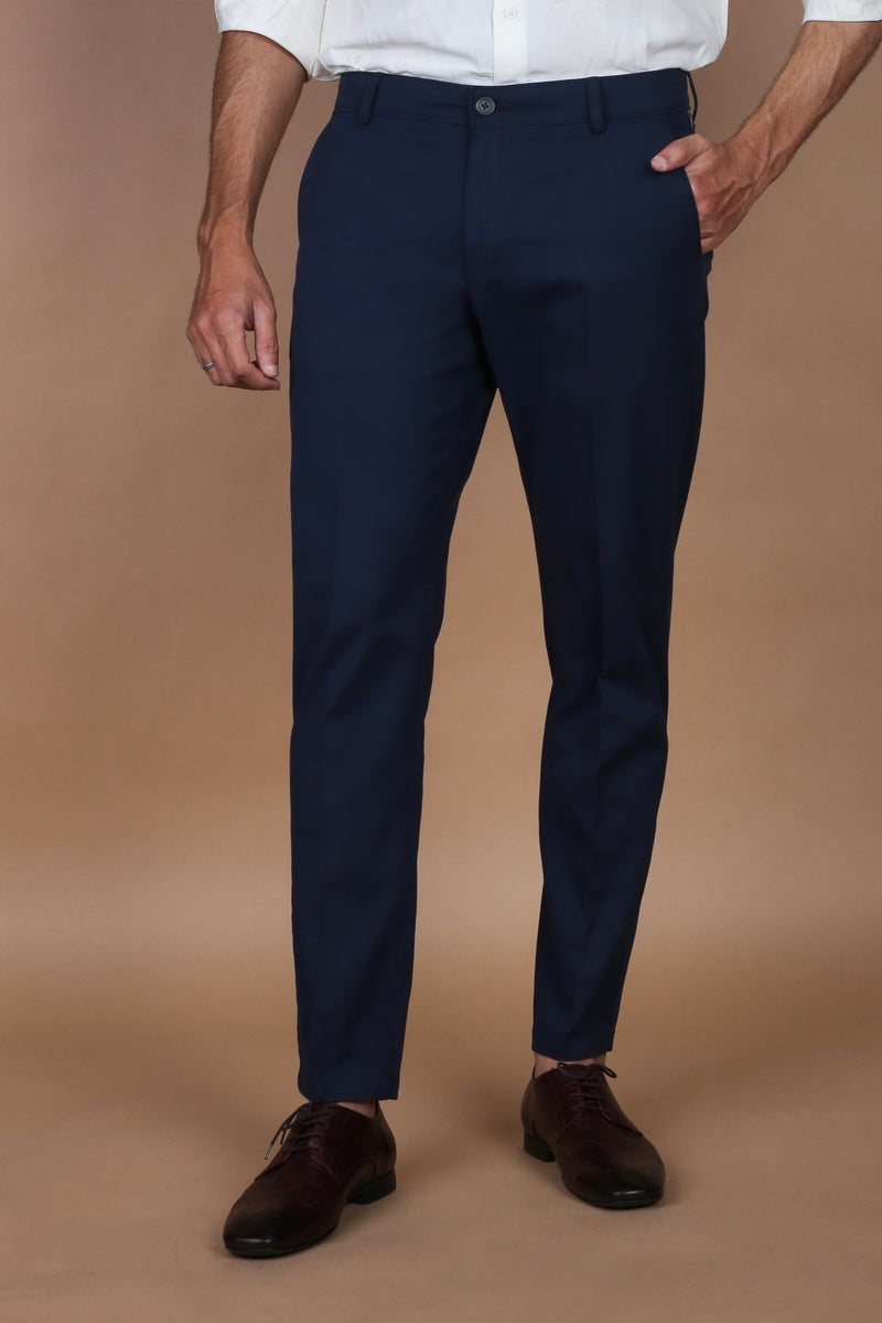Navy Blue Twill Comfort Chinos