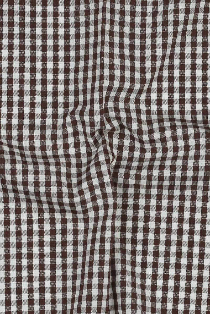 Mustard Brown Gingham Shirt