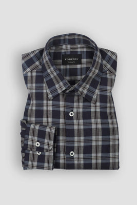 Brown & Blue Tartan Winter Flannel Shirt