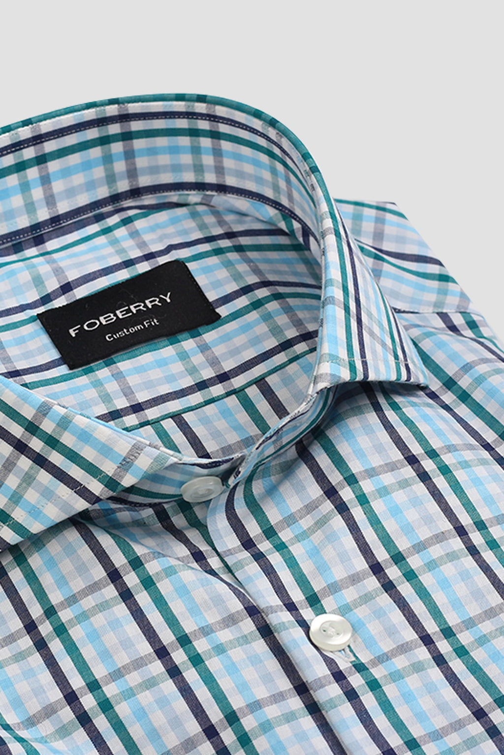 Soft Blue Green Gingham Shirt