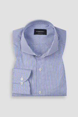 Azure Blue Plaid Shirt