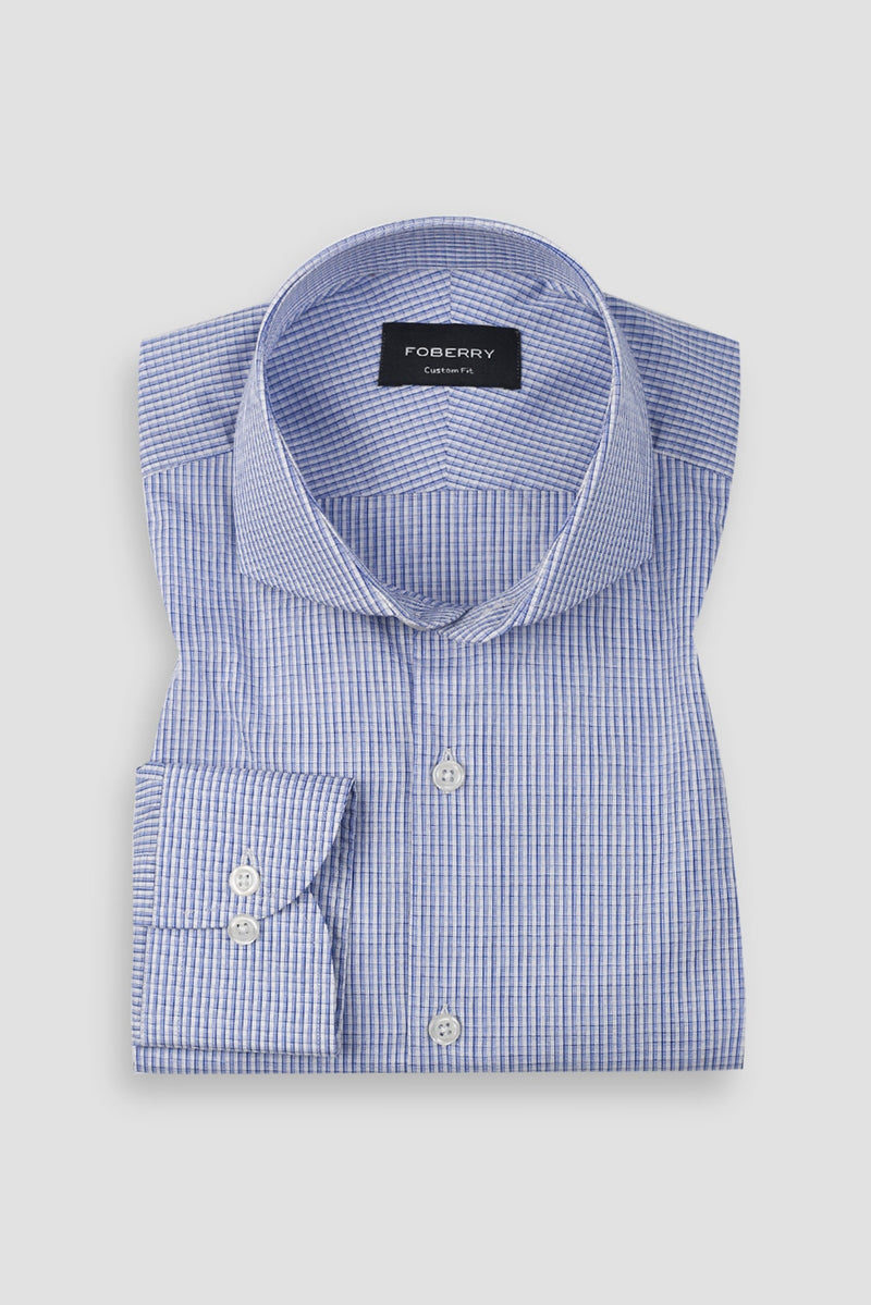 Azure Blue Plaid Shirt