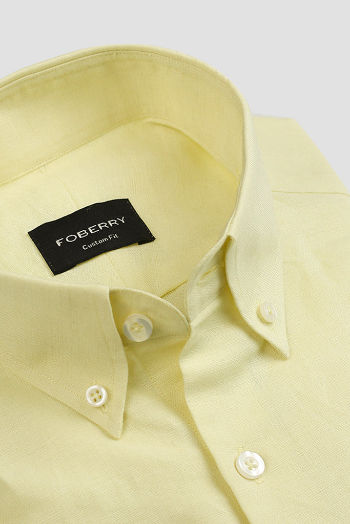 Yellow Lime Italian Linen Shirt
