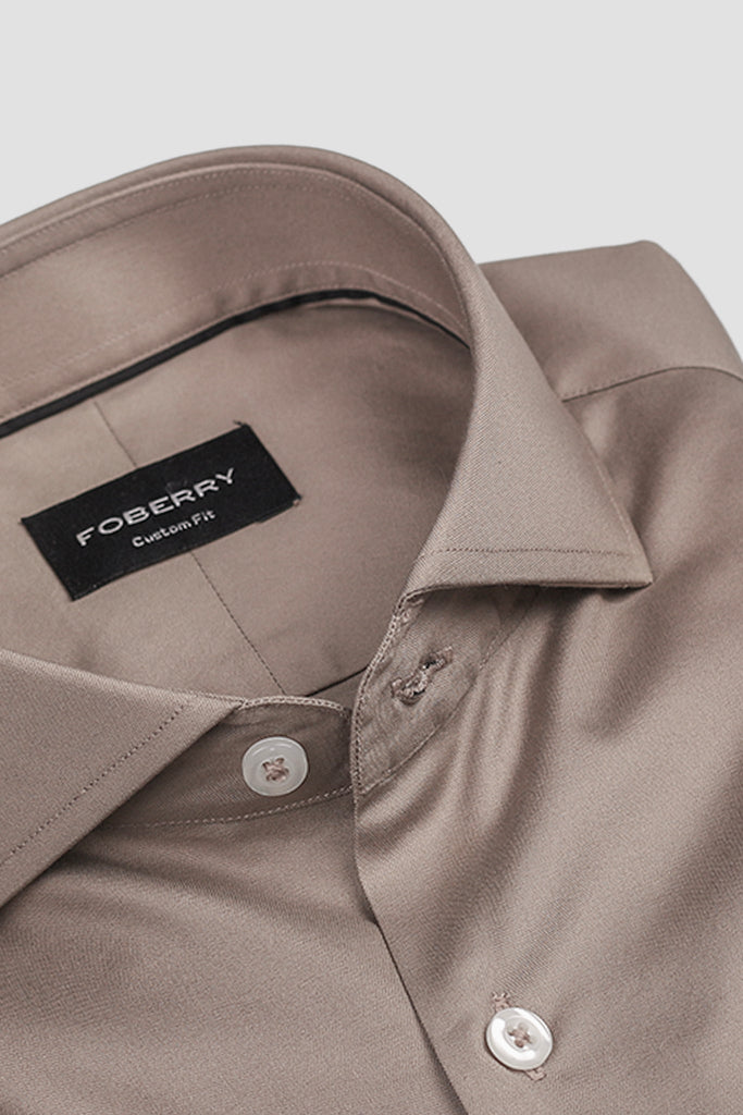 French Beige Egyptian Pin Point Shirt