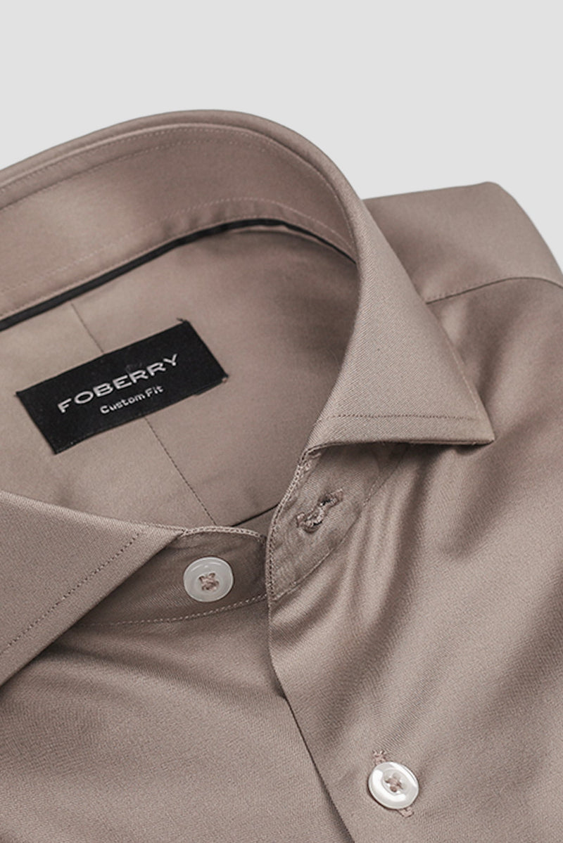 French Beige Egyptian Pin Point Shirt