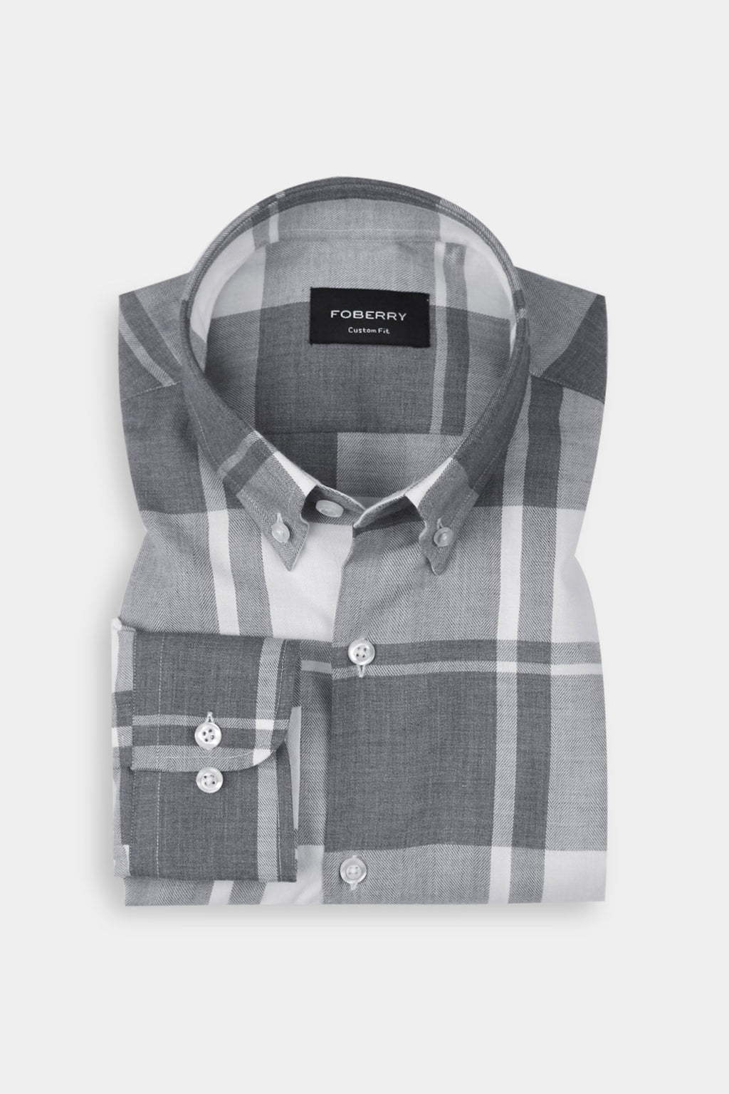 Marble Grey Plaid Winter Flannel Shirt