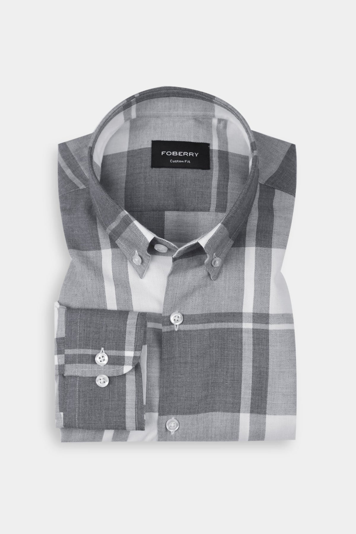 Marble Grey Plaid Winter Flannel Shirt