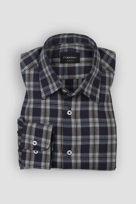 Brown & Blue Tartan Winter Flannel Shirt