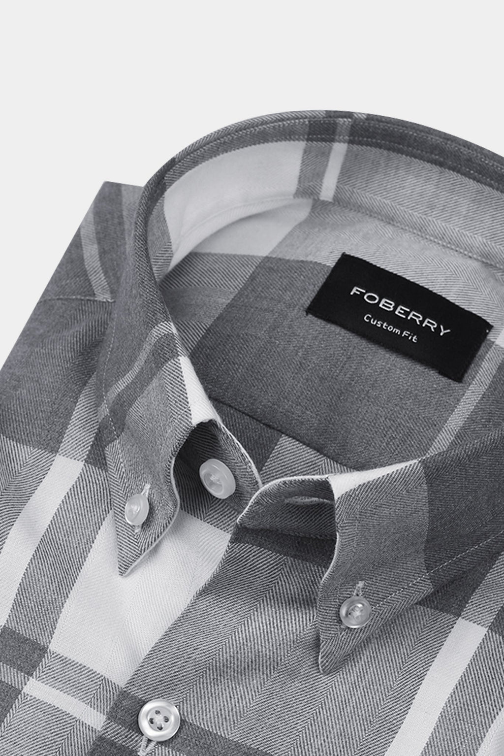 Marble Grey Plaid Winter Flannel Shirt