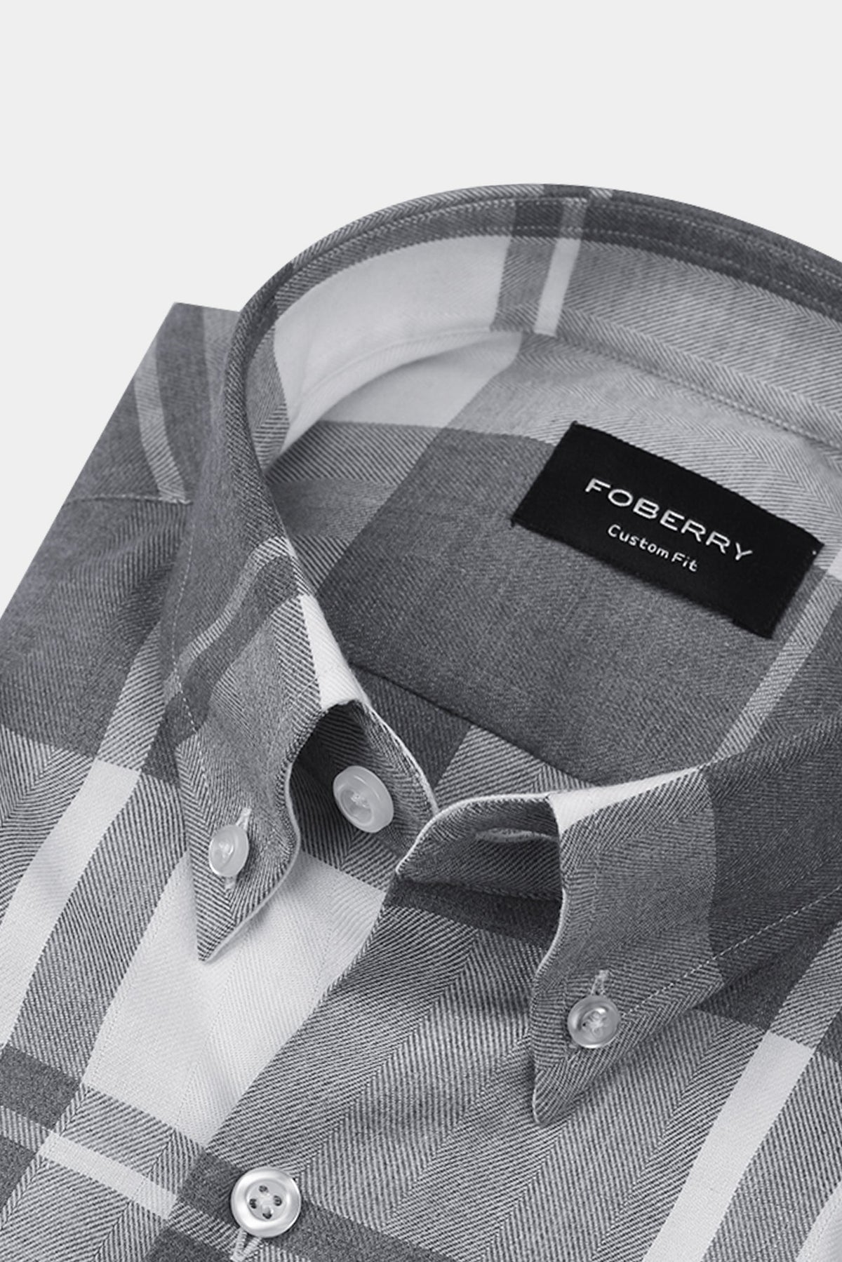 Marble Grey Plaid Winter Flannel Shirt