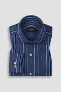Cobalt Blue with Mustard Hairline Striped Shirt