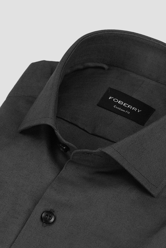 Soft Charcoal Grey Linen Shirt