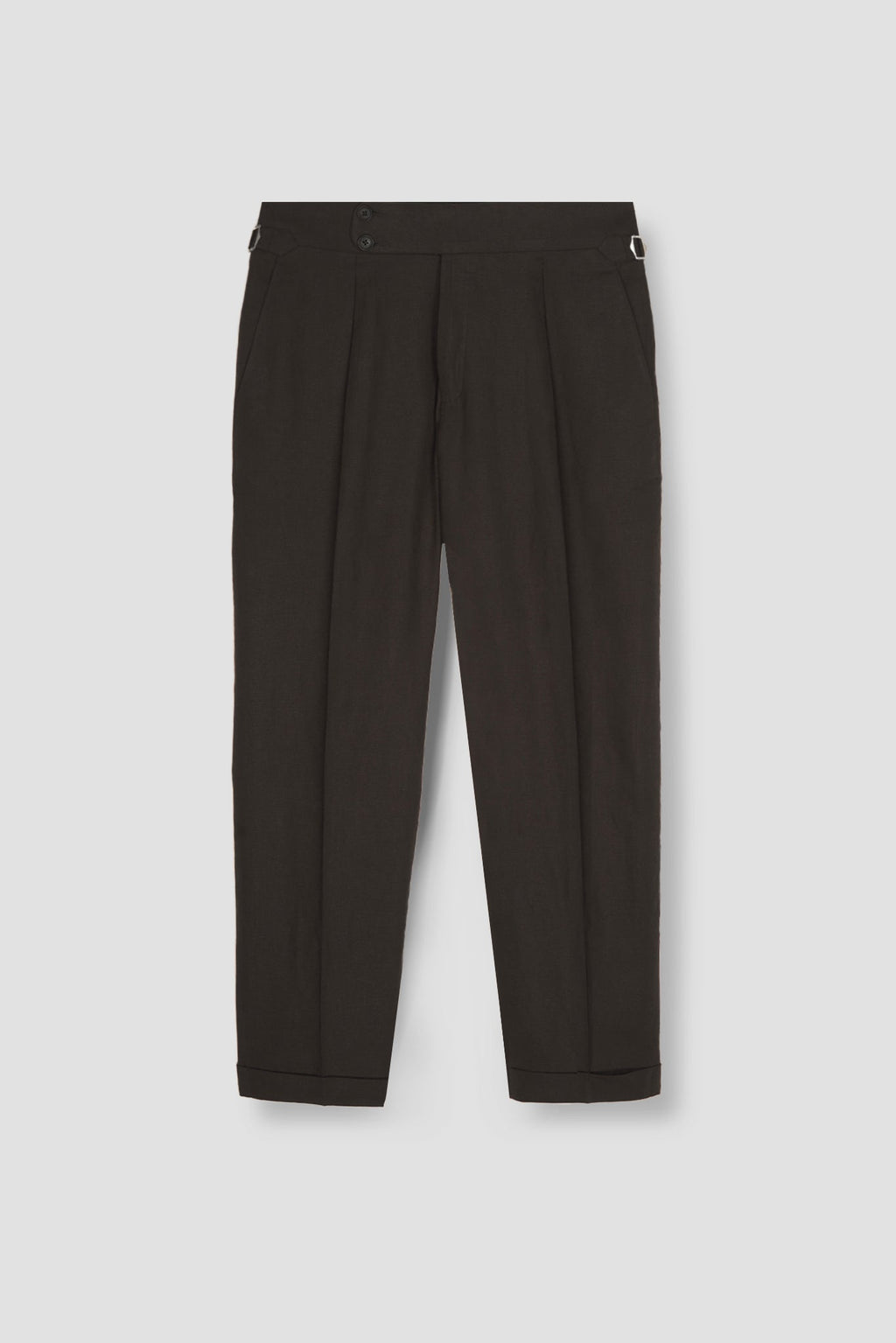 Chocolate Brown Linen Trousers