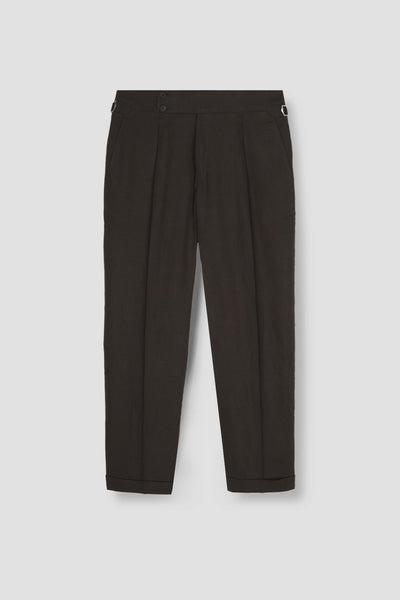 Chocolate Brown Linen Trousers