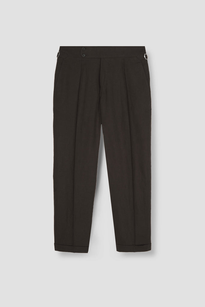 Chocolate Brown Linen Trousers