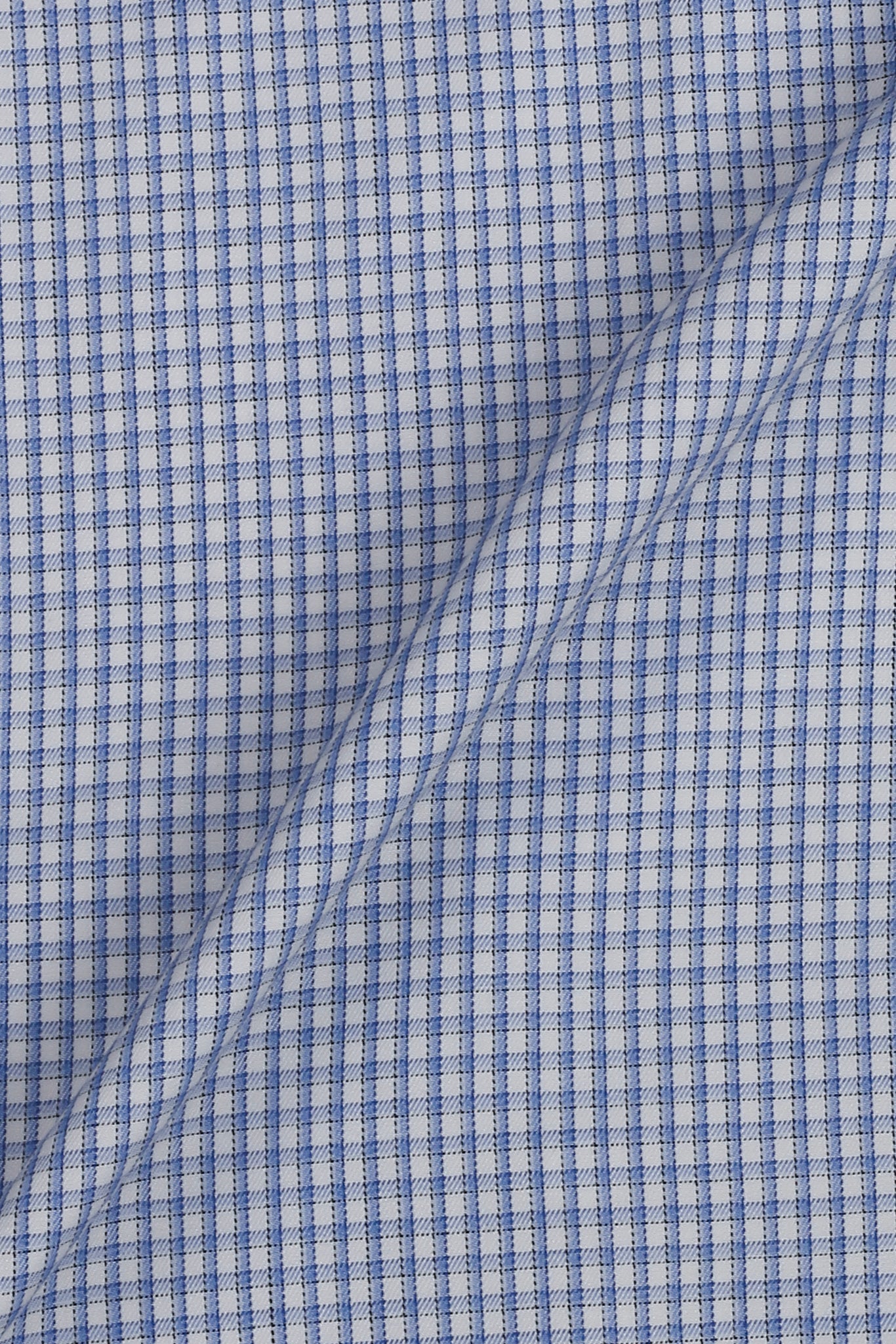 Blue Box Weave Patterned Shirt