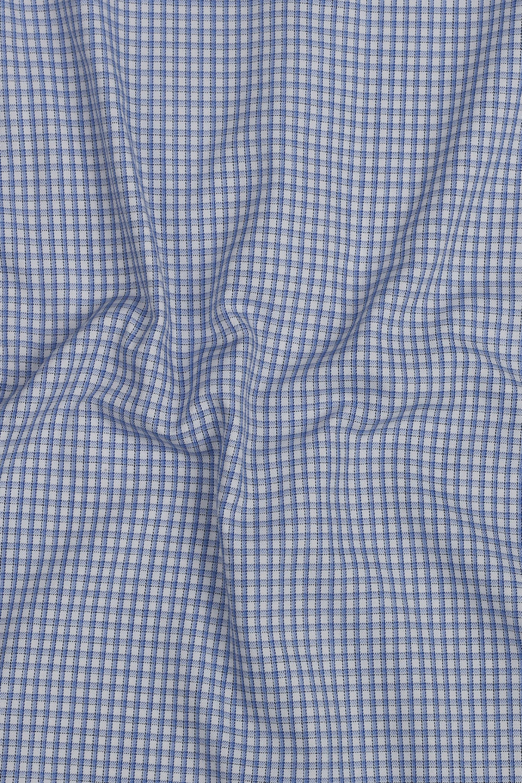 Blue Box Weave Patterned Shirt