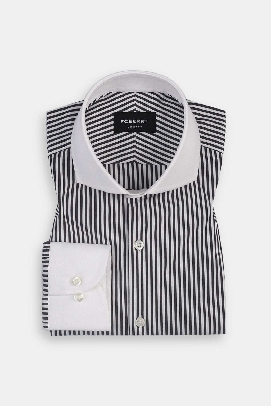 Charcoal Grey Bankers Stripes Shirt