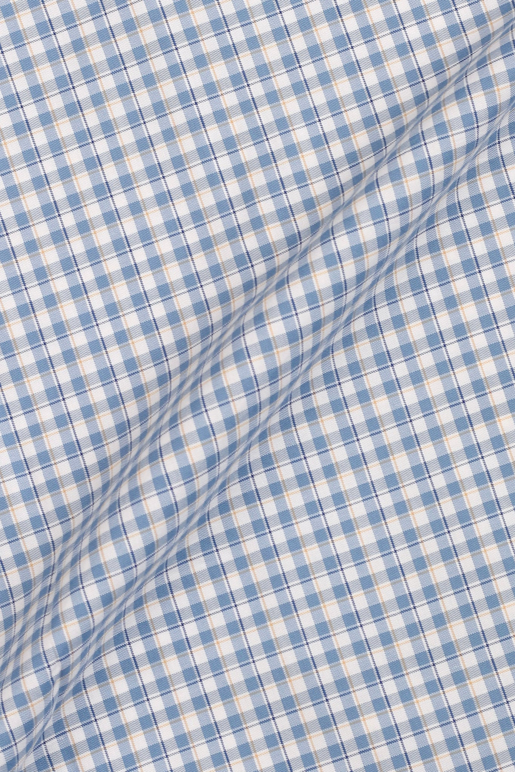 Soft Sky Blue & Mustard Gingham Shirt