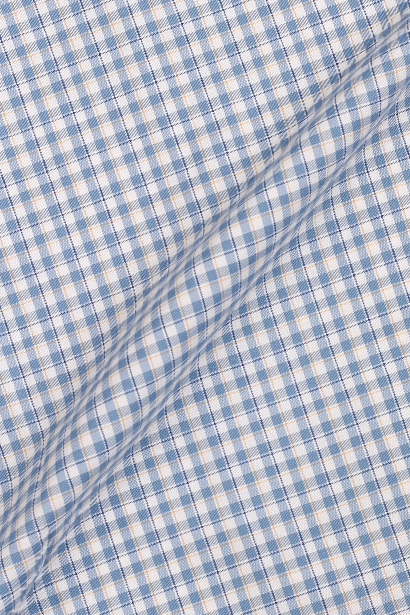 Soft Sky Blue & Mustard Gingham Shirt