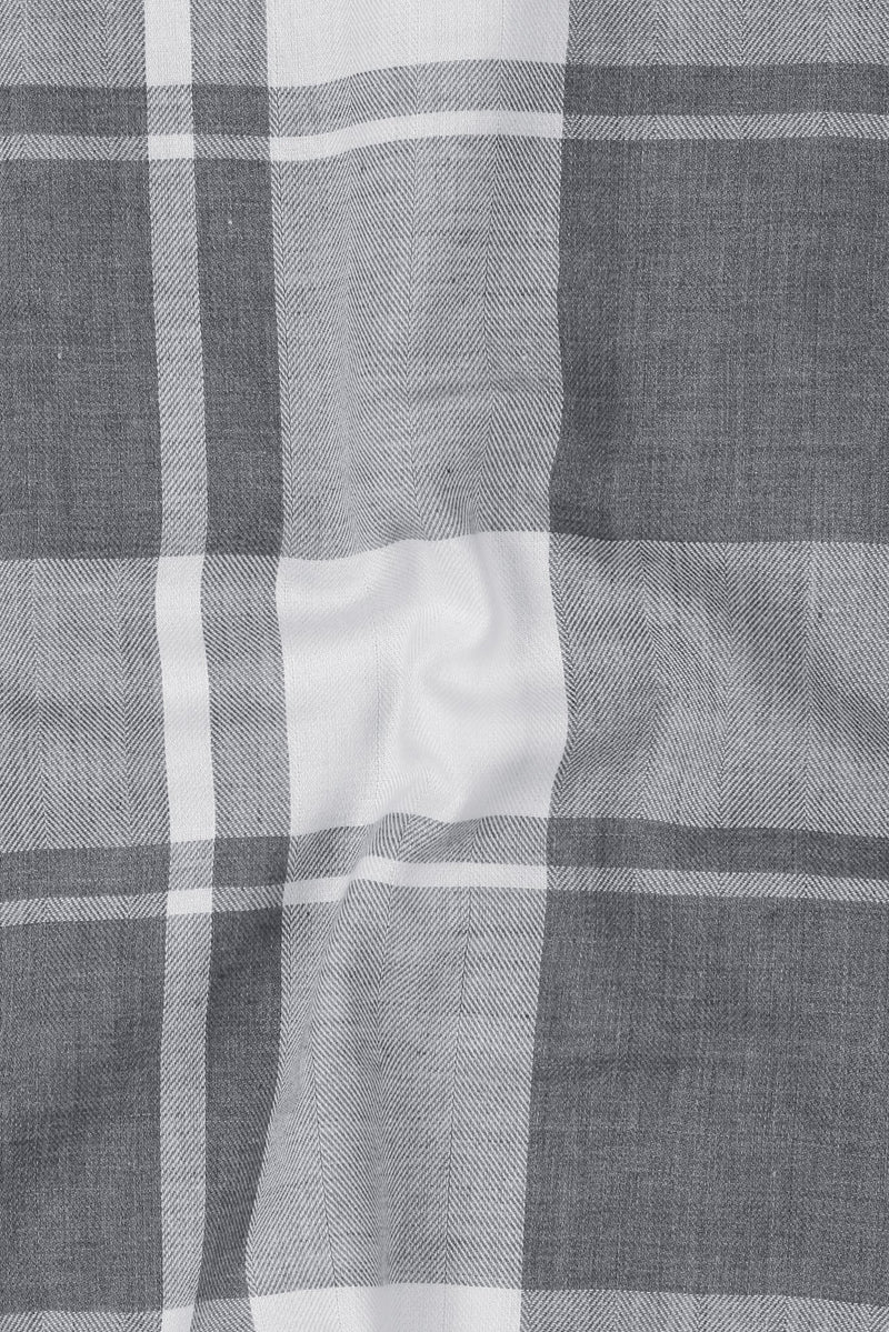 Marble Grey Plaid Winter Flannel Shirt